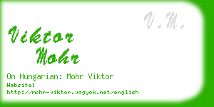 viktor mohr business card